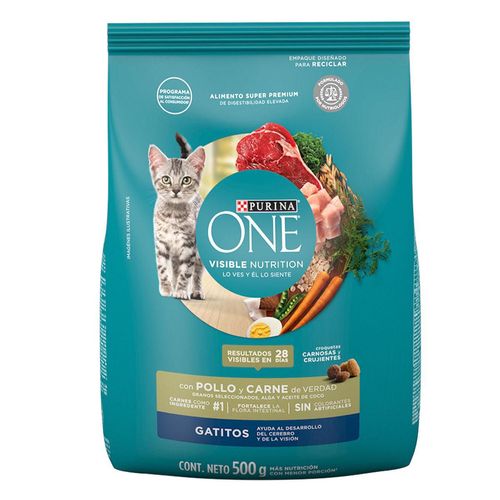 Alimento para Gatitos Purina One Pollo y Carne Bulto de 500g