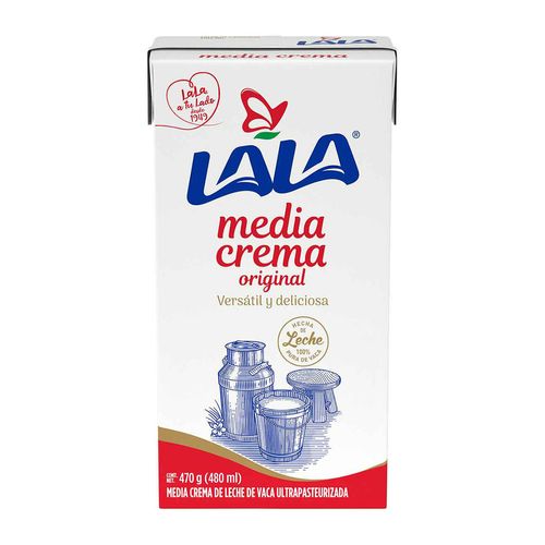 Media Crema Lala de leche de vaca ultra pasteurizada 470g