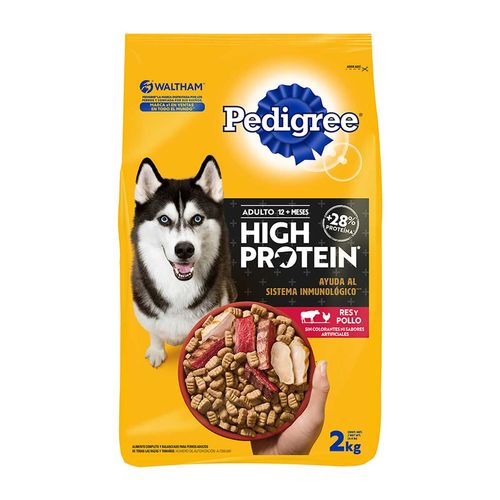Croquetas Pedigree High Protein para Perros Adultos Sabor Res y Pollo 2kg