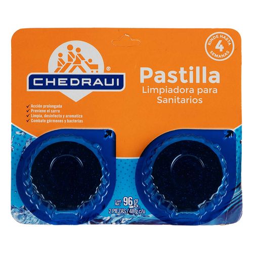 Pastilla Sanitaria Aromatizante con canastilla Chedraui Azul 2 Pack 48g