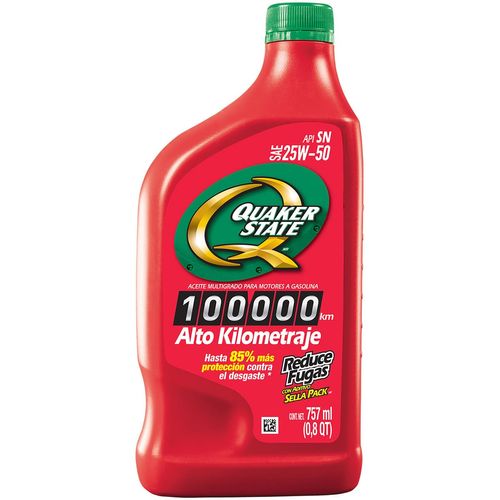 Aceite Quaker State Alto Kilometraje 757ml Sae 25W-50