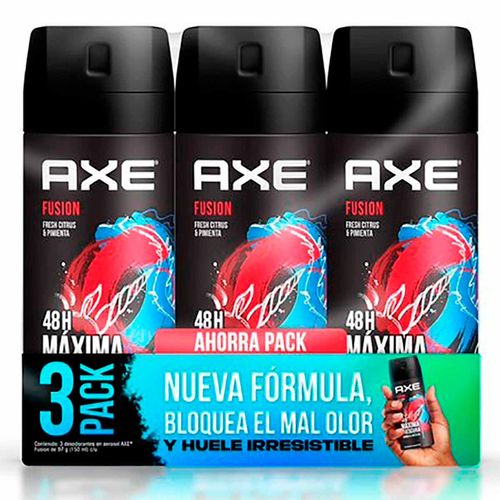 Desodorante en Aerosol Axe Fusion 3 Piezas de 97g