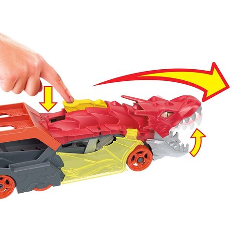 Pista de Juguete Hot Wheels Monster Tucks Remolque de Dragón
