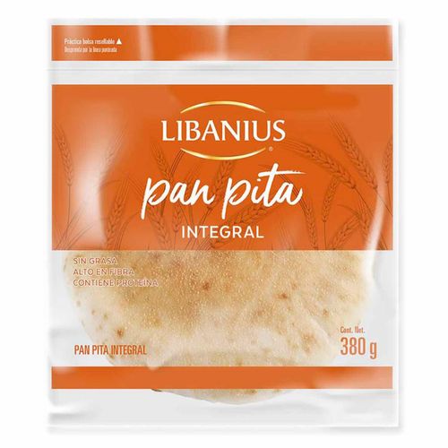 Pan Suave Pita Integral Fresco Libanius 380g