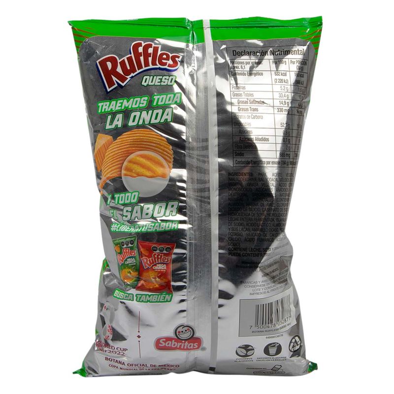 Papas Sabritas Ruffles Mundial 184g | Chedraui