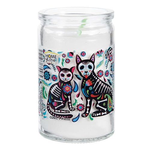Veladora Vidrio Home Line Calavera Chica