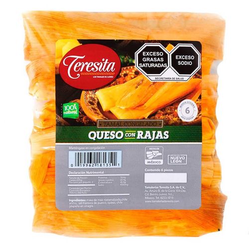 Tamal Teresita Queso con Rajas 12 Piezas