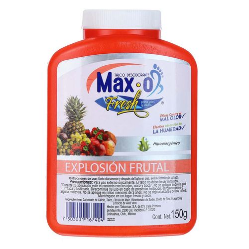 Talco Explosión Frutal Max O Fresh 150g