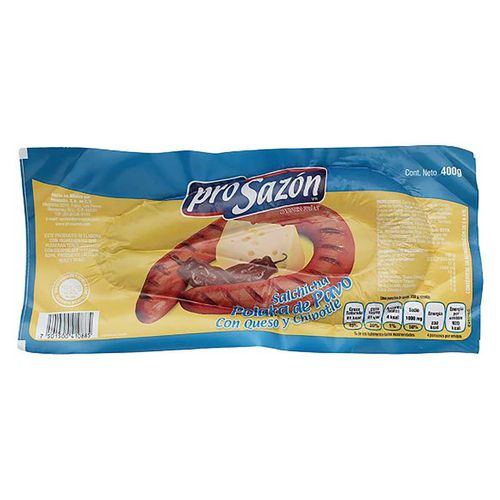 Salchicha Polaka proSazón de Pavo Queso Chipotle 400g
