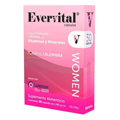 Suplemento Alimenticio Evervital Women Caja con 30 Cápsulas