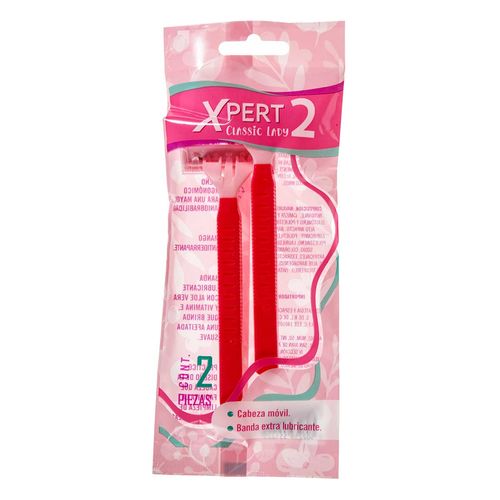 Rastrillo Xpert Basic 2 Hojas Cabeza Móvil Mujer Bolsa con 2 Piezas