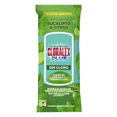 Toalla Desinfectante Cloralex Plus Eucalipto & Citrus 84 Toallitas