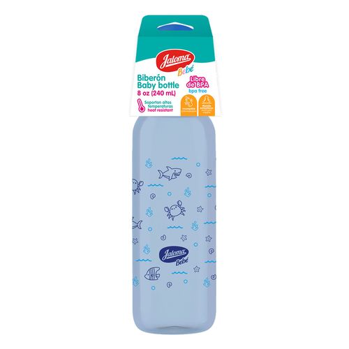 Biberón Jaloma Polipro Animales Marinos Azul 8 Oz