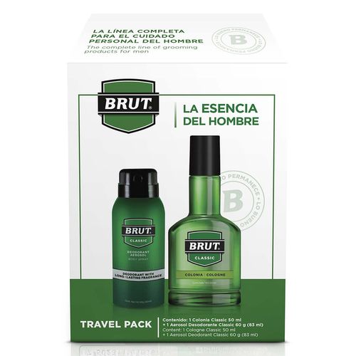 Paquete Colonia Brut Classic Travel  y Desodorante en Aerosol Caballero