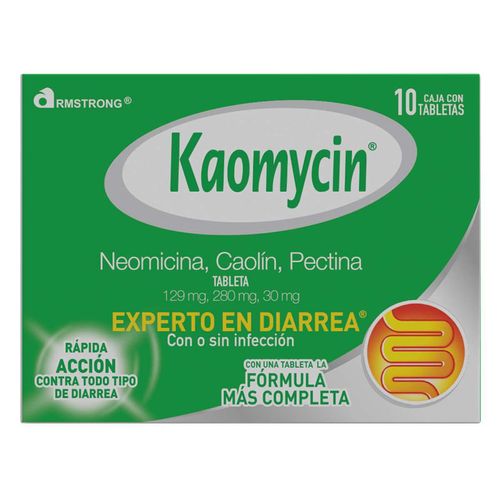 Kaomycin Antidiarreico Caja con 10 Tabletas