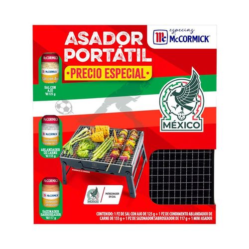 Kit Especias McCormick + Mini Asador 4 Piezas