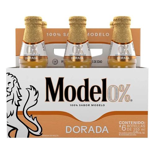 Cerveza Modelo Cero Dorada Botella 355ml