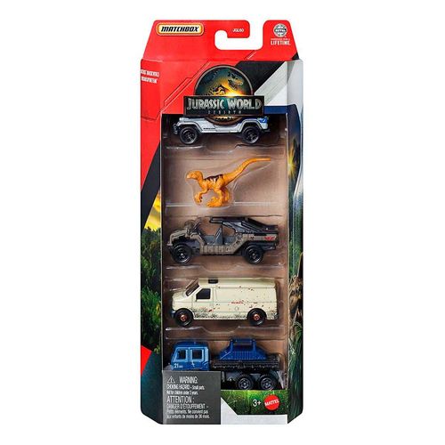 Matchbox Jurassic World Auto Básico 1 Paquete de 5 Piezas