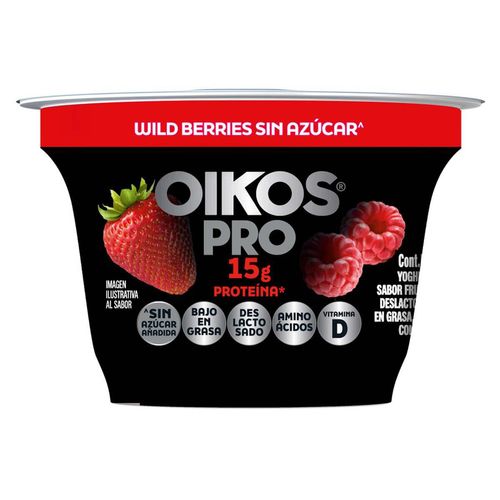 Yoghurt Oikos Pro Batido Frutos Rojos Sin Azúcar 150g