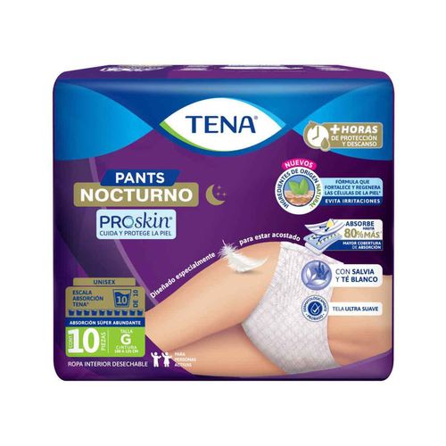 Ropa interior desechable TENA Pants Nocturno Talla G 10 piezas