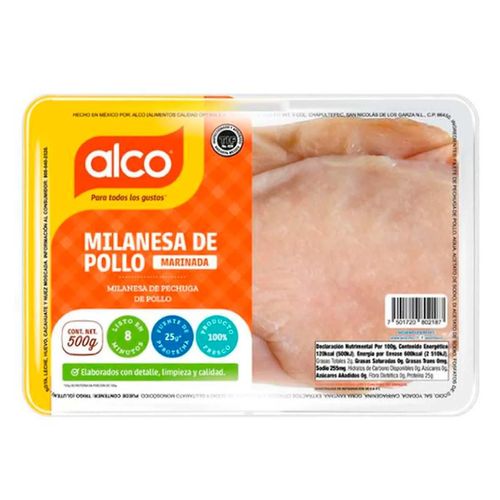Milanesa de Pollo Marinada Alco 500g