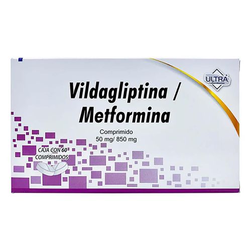 Comprimidos Vildagliptina/Metformina 50mg/850mg 60 Unidades
