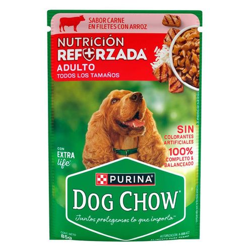Alimento Húmedo Dog Chow Adulto Todos los Tamaños Carne 85 g