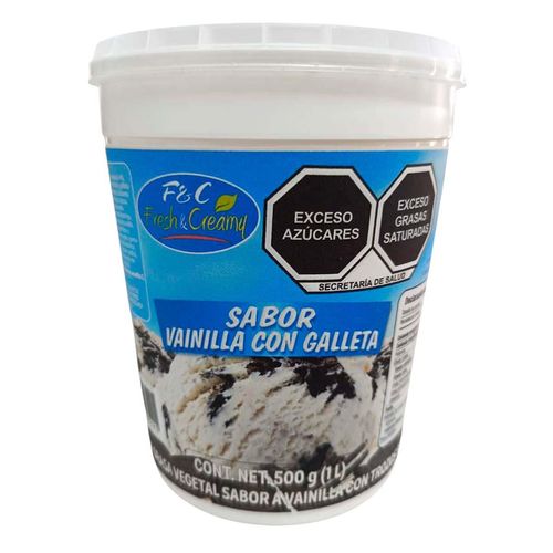 Helado Fresh & Creamy Vainilla Galleta 1L