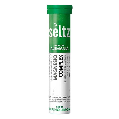 Suplemento Alimenticio Seltz Magnesio Complex Pepino Limón 20 Tabletas